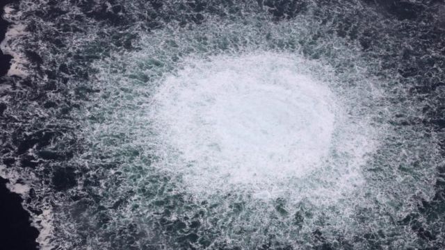 شوهد تسرب غاز من نورد ستريم 1 في المنطقة الاقتصادية السويدية في بحر البلطيق