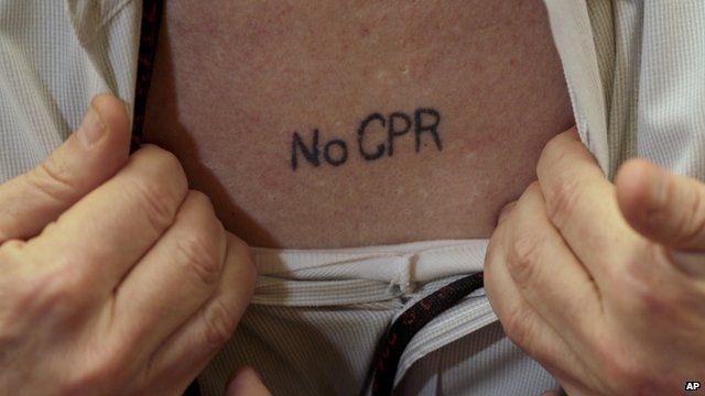 A 'no CPR' tattoo