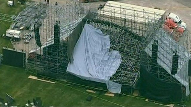 Collapsed Radiohead stage in Toronto