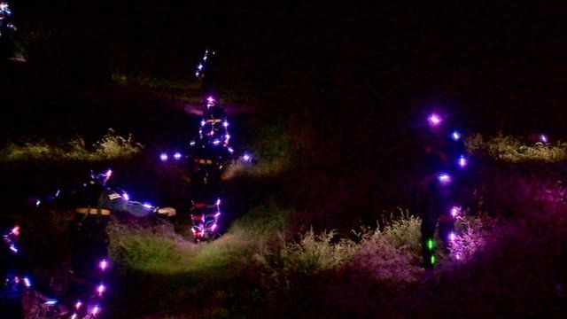 Runners covered in lights