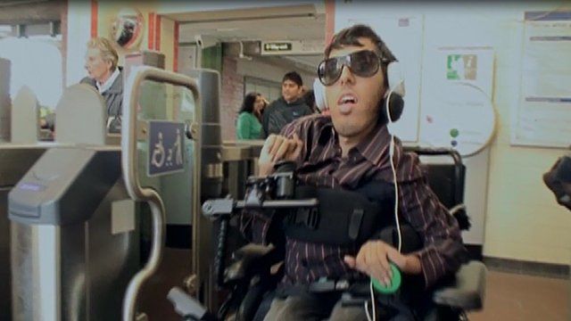 Wheelchair user at London Underground station