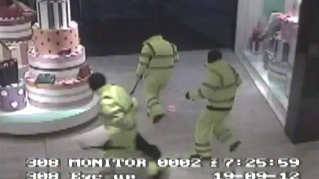 CCTV showing the thieves at Manchester's Selfridges store
