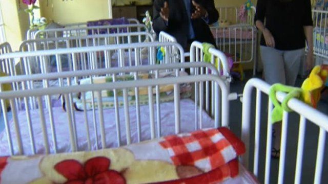 Cots in childcare centre