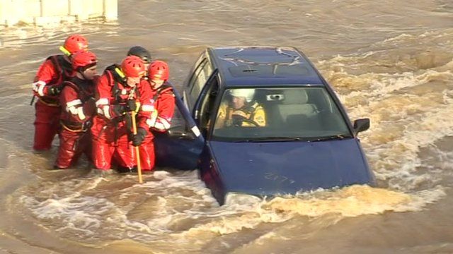 Rescue exercise at the Tees Barrage