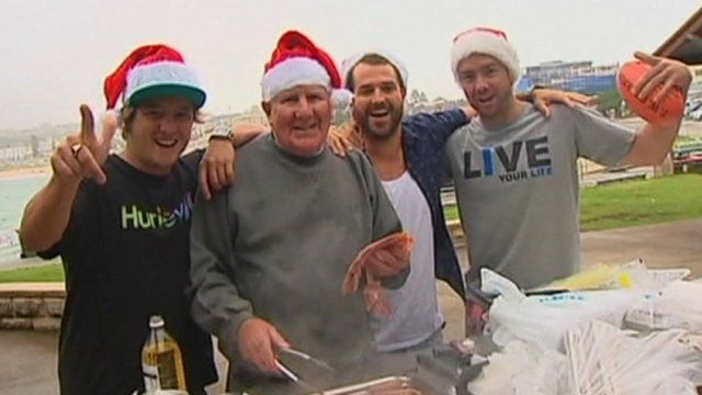 A Christmas Day barbeque at Bondi Beach in Sydney, Australia
