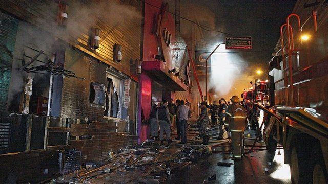 Aftermath of fire at Kiss club in Santa Maria, Rio Grande do Sul