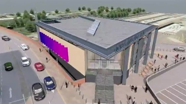 Artist's impression of new Northampton station