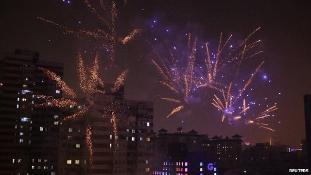 Fireworks light up Beijing skyline