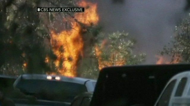 Cabin on fire