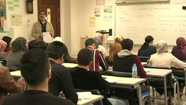 Students in Iraqi Kurdistan university classroom