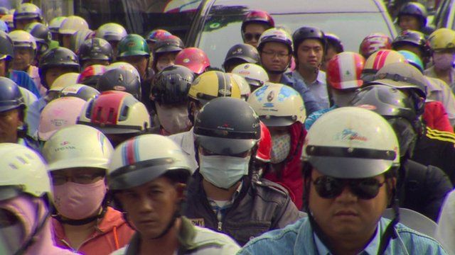People on motorbikes in Vietnam