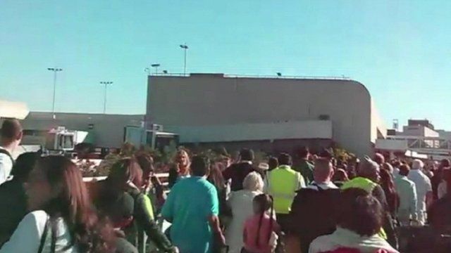 Passengers leave Los Angeles airport