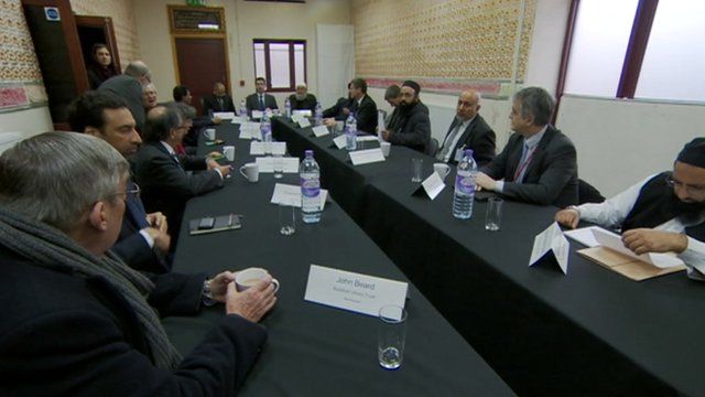 Security Minister James Brokenshire MP with police, faith leaders, and city councillors in Birmingham