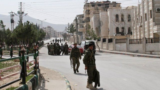Syrian government forces in Yabroud town, Syria
