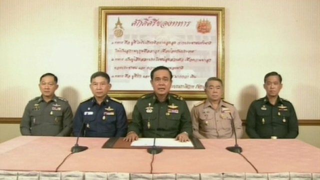 Thai army chiefs announce coup (22 May)