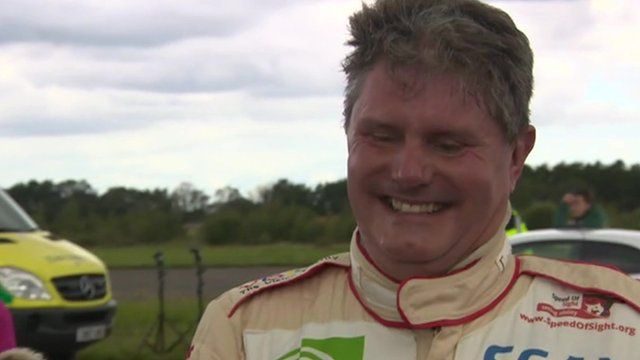 Blind man claims 200mph speed record - _76930015_76930014