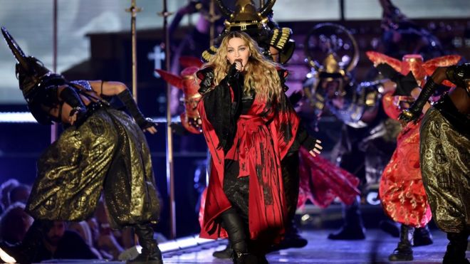Madonna performs at the O2 arena
