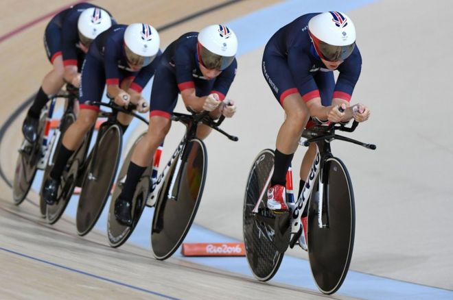 GB women's team pursuit riders
