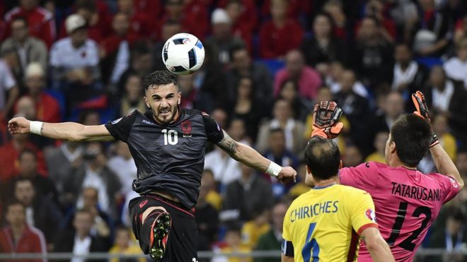 Albania goalscorer Armando Sadiku, 19 Jun 16