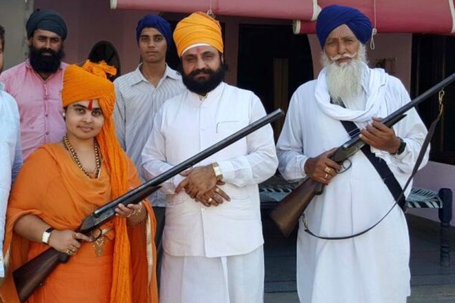 Sadhvi Deva Thakur (left)