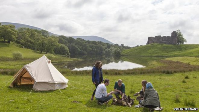 Campsite at Morton Castle