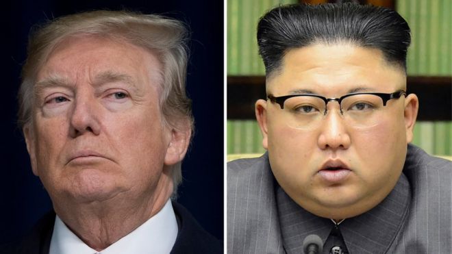 Kim Jong-un y Trump.