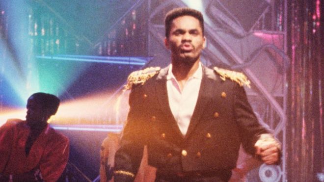 Colonel Abrams, performing Trapped on a seasonal edition of Top of the Pops in 1985