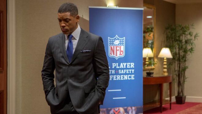 Will Smith as Dr Bennet Omalu in the film Concussion