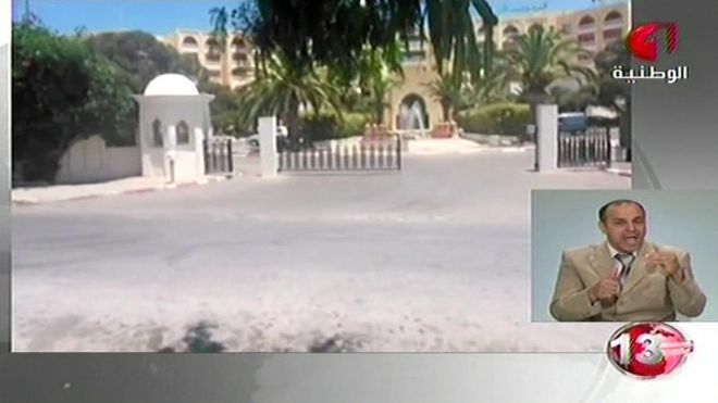 Grab from Tunisian TV of hotel where attack took place