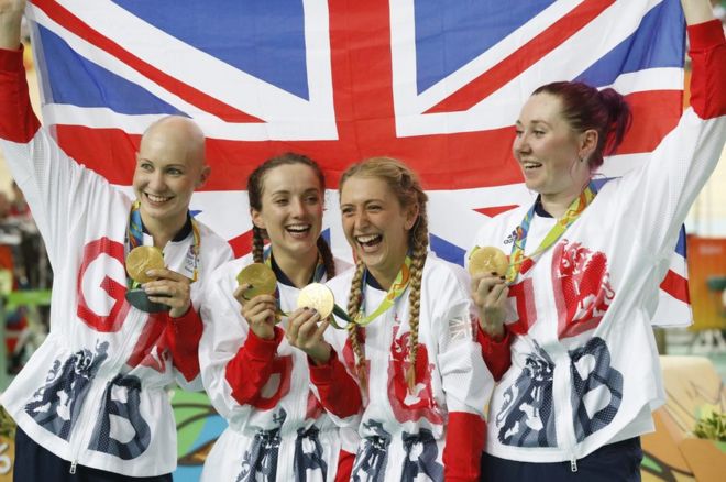 GB women's team pursuit riders