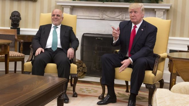 العبادي بعد لقاء ترامب: تلقينا تأكيدات بزيادة الدعم للحملة ضد تنظيم الدولة الإسلامية