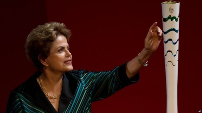 Dilma Rousseff unveils the 2016 Olympics torch