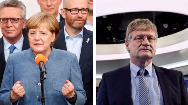 Merkel discursa e Meuthen após debate