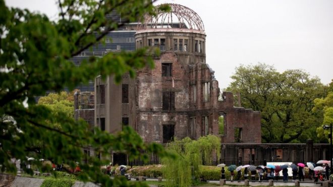 The atomic bomb dome at the Hiroshima Peace Memorial Park