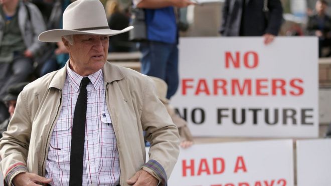 Australian politician Bob Katter at a protest