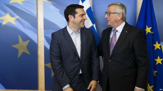 Alexis Tsipras meets European Commission President Jean-Claude Juncker ahead of talks - 24 June