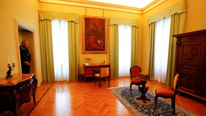 A hall inside Castel Gandolfo