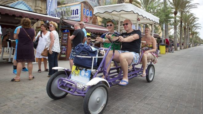 Turistas en Palma de Mallorca