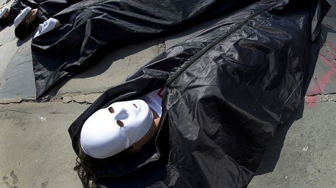 Escenificación de un muerto