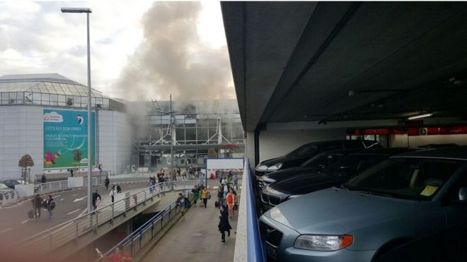 Brussels airport explosion site, 22 March