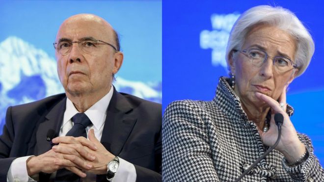 Henrique Meirelles e Christine Lagarde em Davos