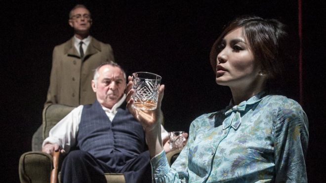 Gary Kemp, Ron Cook and Gemma Chan in The Homecoming
