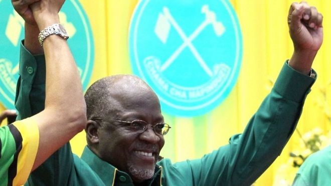 John Magufuli, then the CCM party's presidential candidate in Tanzania - July 2015