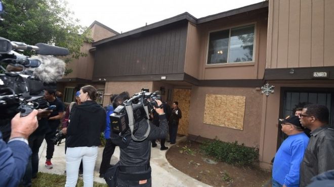 The home of San Bernardino mass murder suspect Syed Farook, 4 December 2015 in Redlands, California