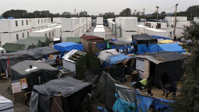 Jungle migrant camp in Calais