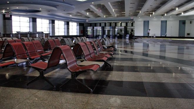 Empty arrivals hall at Sharm el-Sheikh airport