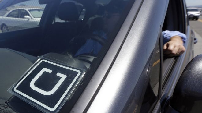 Uber logo on car
