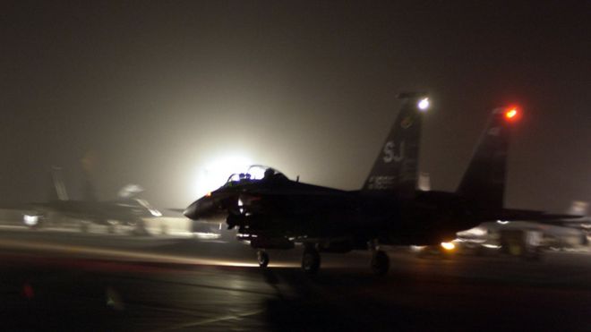 MARCH 21: A F-15E Strike Eagle from the 355th Expeditionary Fighter Squadro
