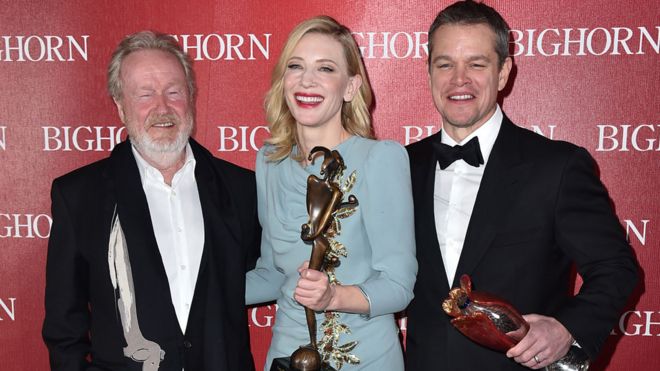 Ridley Scott, Cate Blanchett and Matt Damon