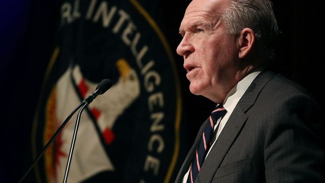 John Brennan en un discurso dentro de la CIA.